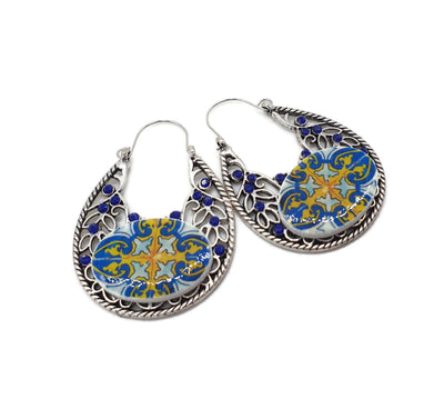 LIGIA - Portuguese Tiles Hoop Earrings