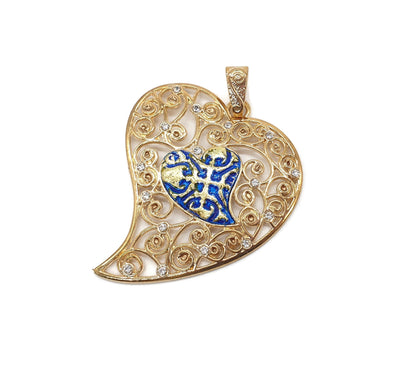 MARCIANA - Gold Azulejo Heart Necklace