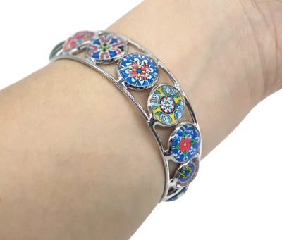 CLAUDIA - Mexican Tiles Round Cuff Bracelet - ineslamy