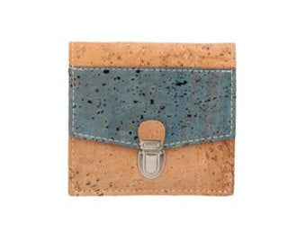 JANICE - Turquoise Cork Wallet - ineslamy