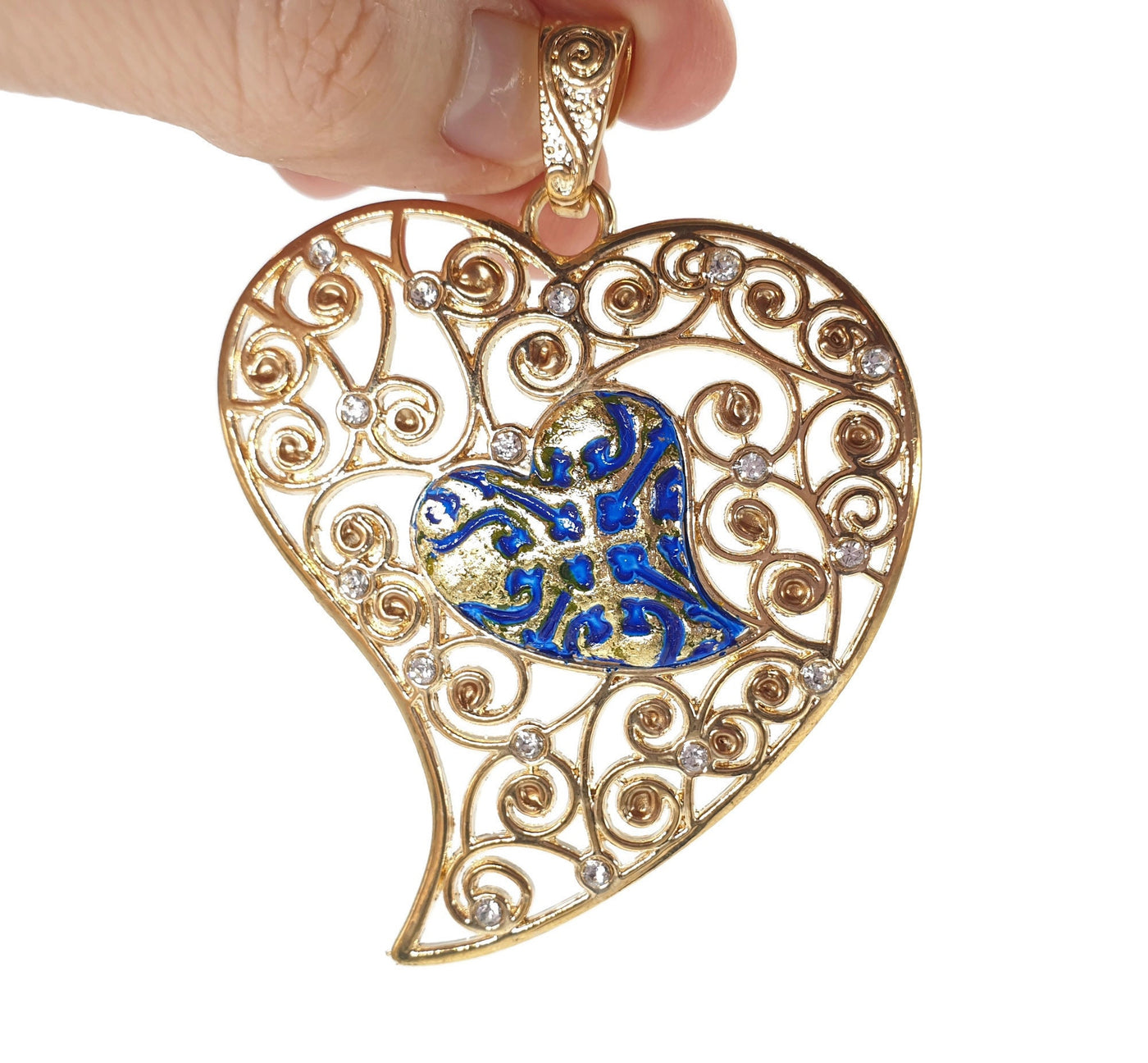 MARCIANA - Gold Azulejo Heart Necklace