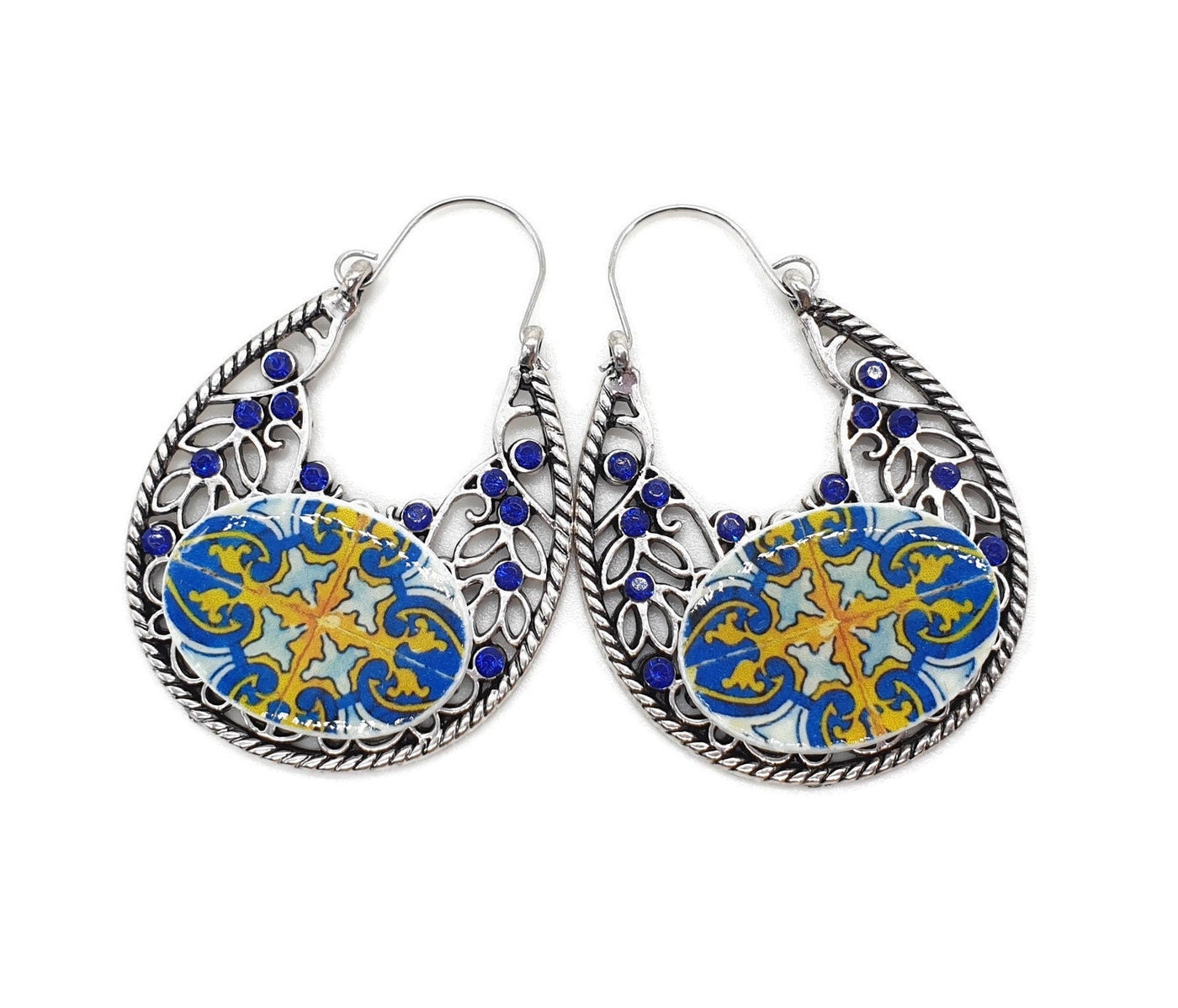 LIGIA - Portuguese Tiles Hoop Earrings