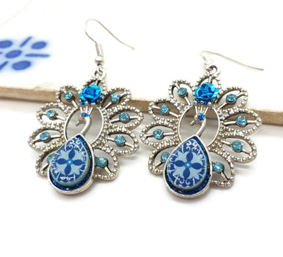 ENRIQUETA - Portuguese Tiles Peacock Earrings