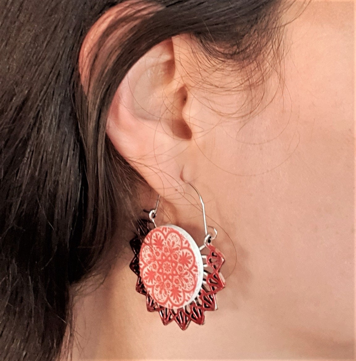 MARISA - Portugal Red Hoop Earrings