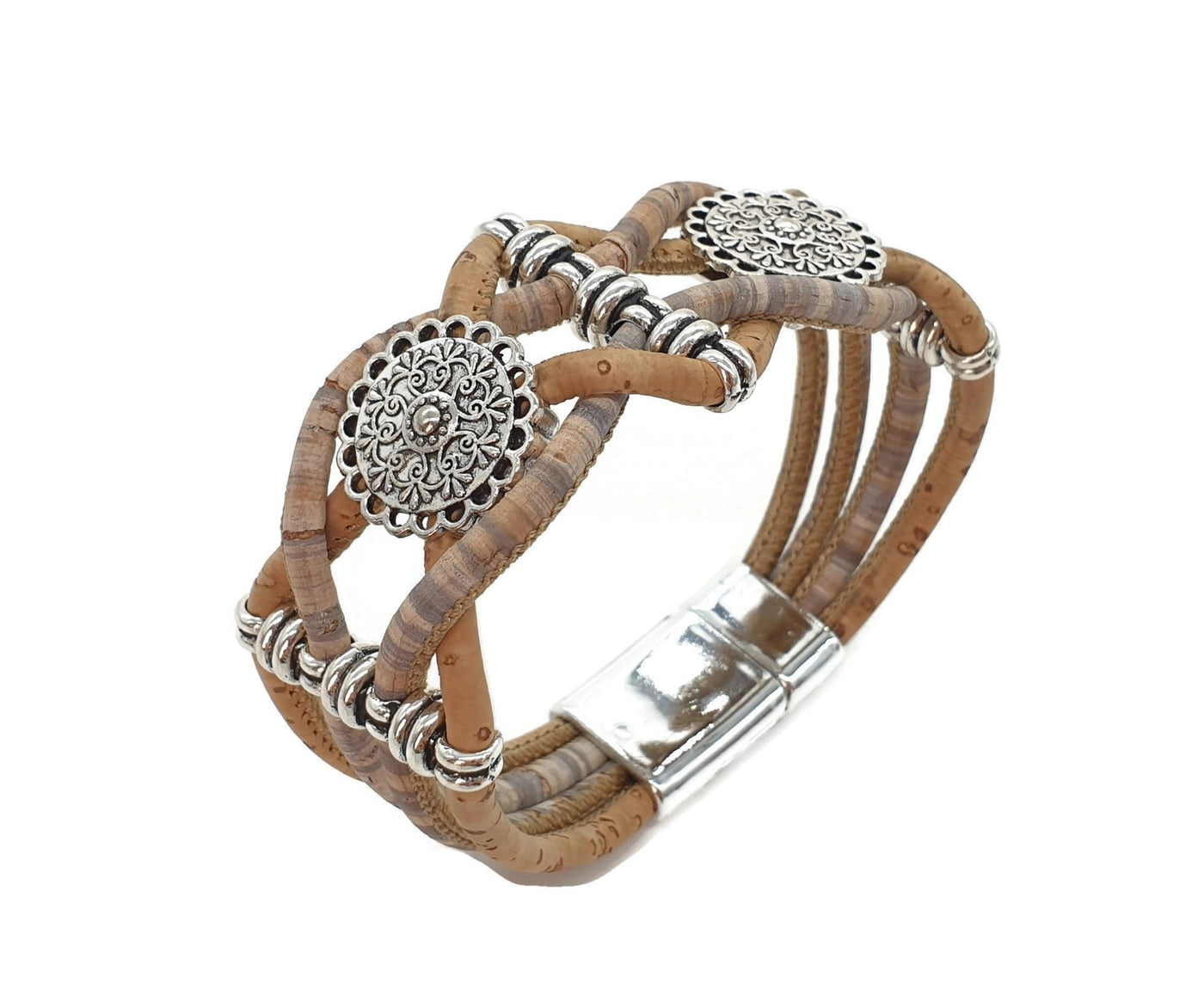 LAURE - Cork Mandala Braided Bracelet