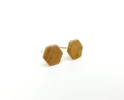 LIANA - Hexagon Cork Stud Earrings