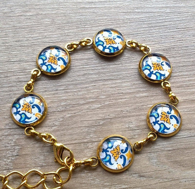 MARCELA - Portugal Gold Azulejo Bracelet