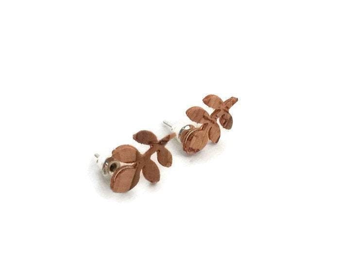 PETAL - Cork Leaf Stud Earrings