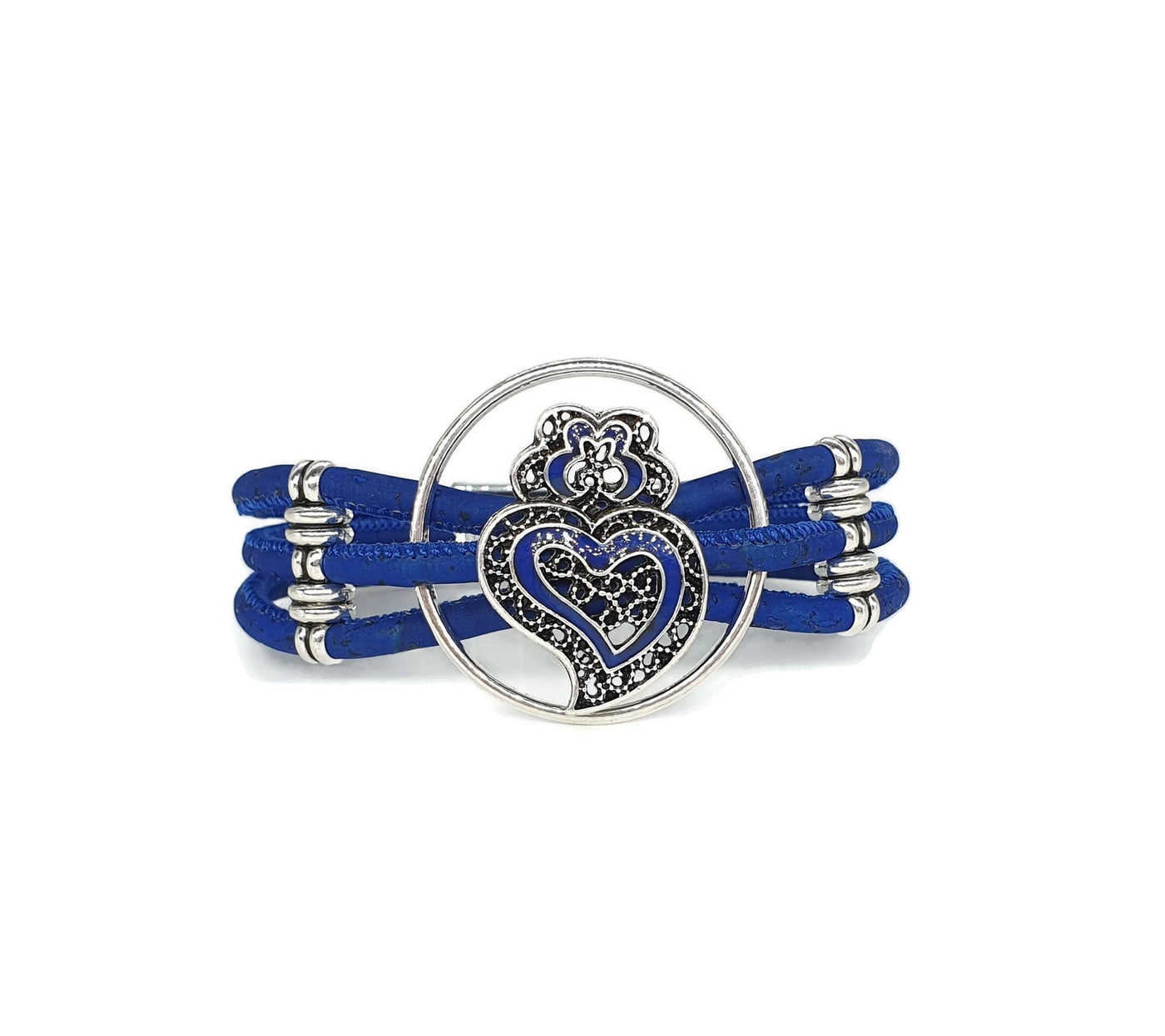 BERTA - Viana Heart Blue Cork Bracelet