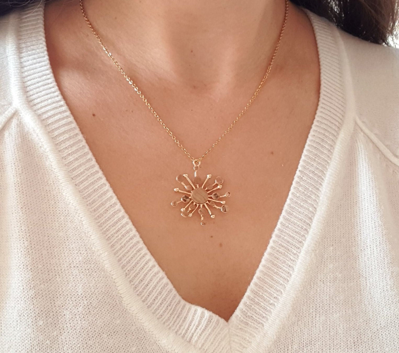ISAURA - Gold Sun Cork Necklace