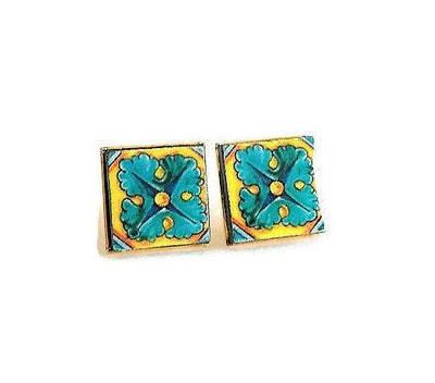 CHIARA - Turquoise Italian Majolica Earrings