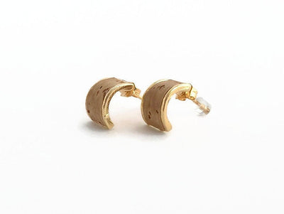 ELEONORA - Half Moon Hoop Cork Earrings