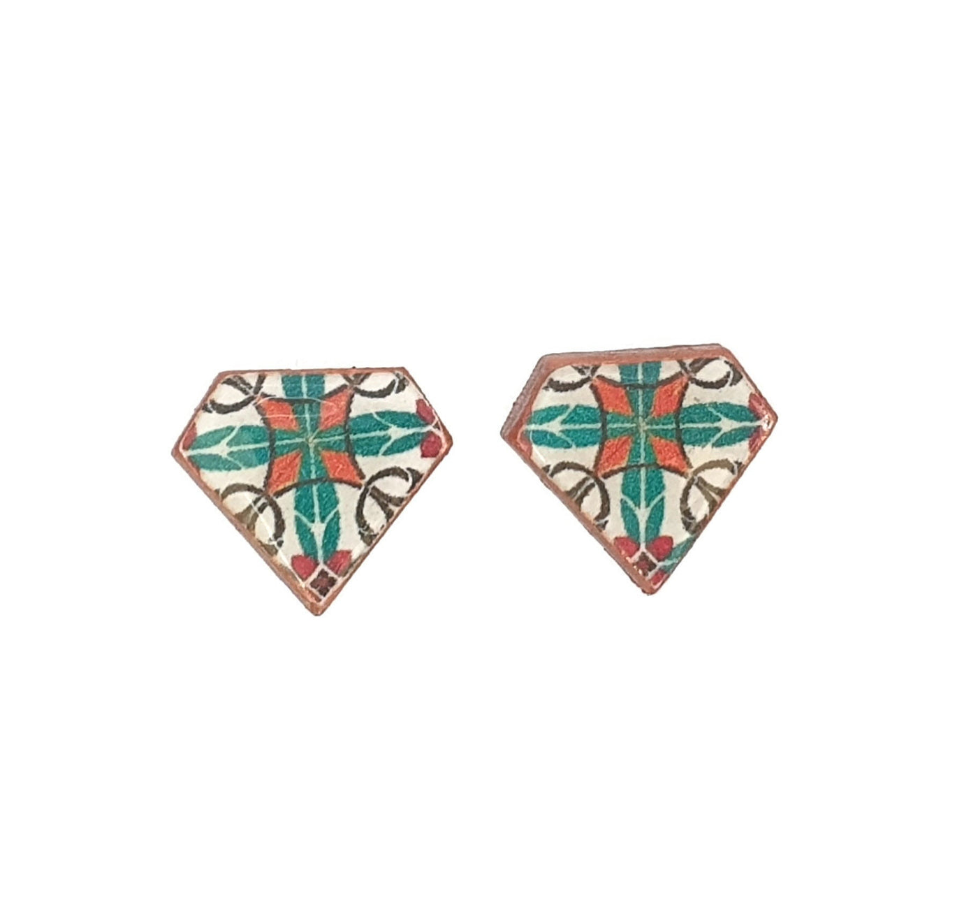 JOSEFINA - Diamond Portuguese Tile Stud Earrings