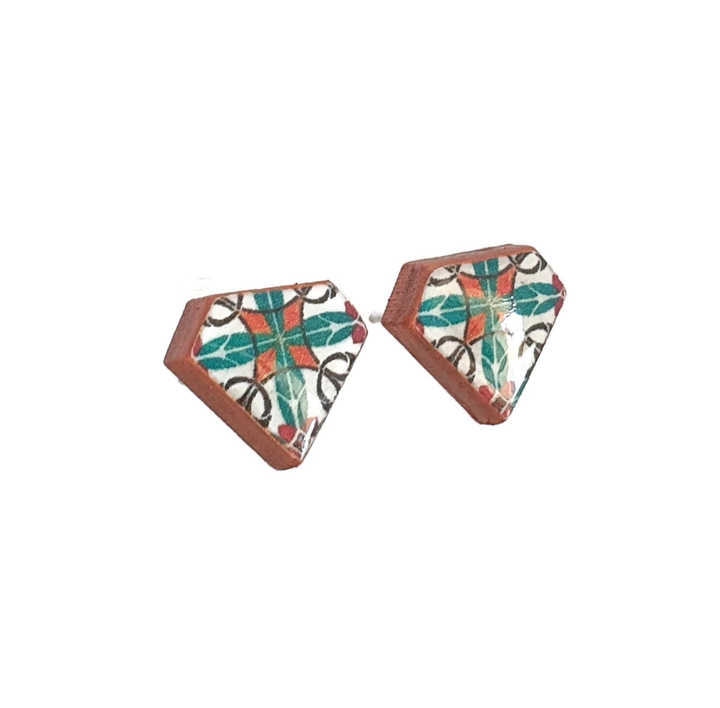JOSEFINA - Diamond Portuguese Tile Stud Earrings