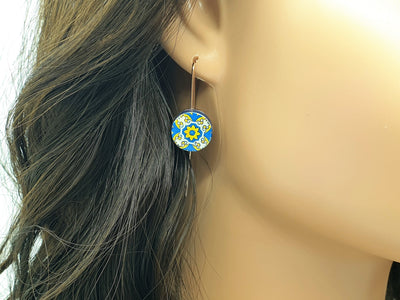 CLOE - Portugal Round Tile Drop Earrings