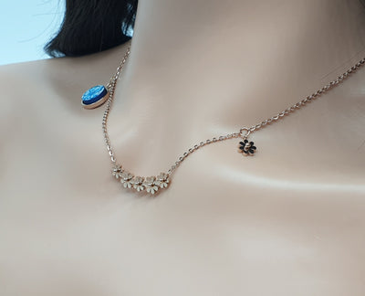 CRISTIANA - Rose Gold Necklace - Flowers & Tiles