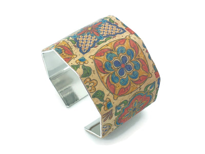 FRANCISCA - Mexico Tile Cork Cuff Bracelet