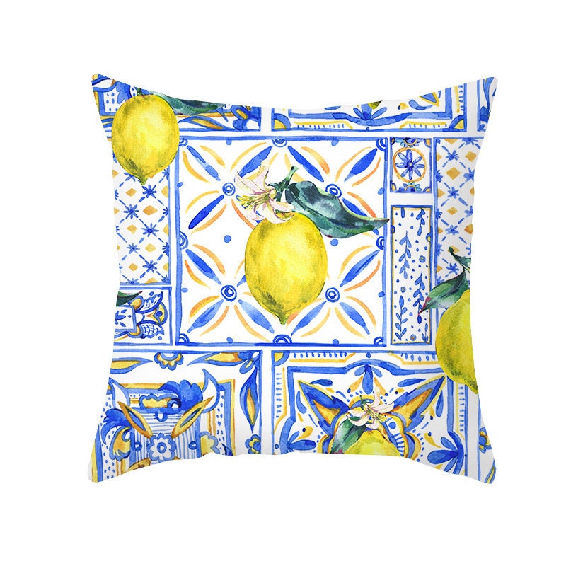 Sicilian Lemon Tiles Pillow Cover