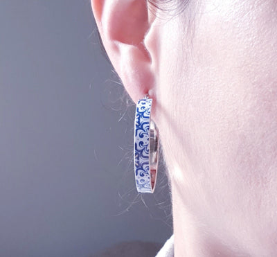 JUDITE - Portugal Tile Hoop Earrings