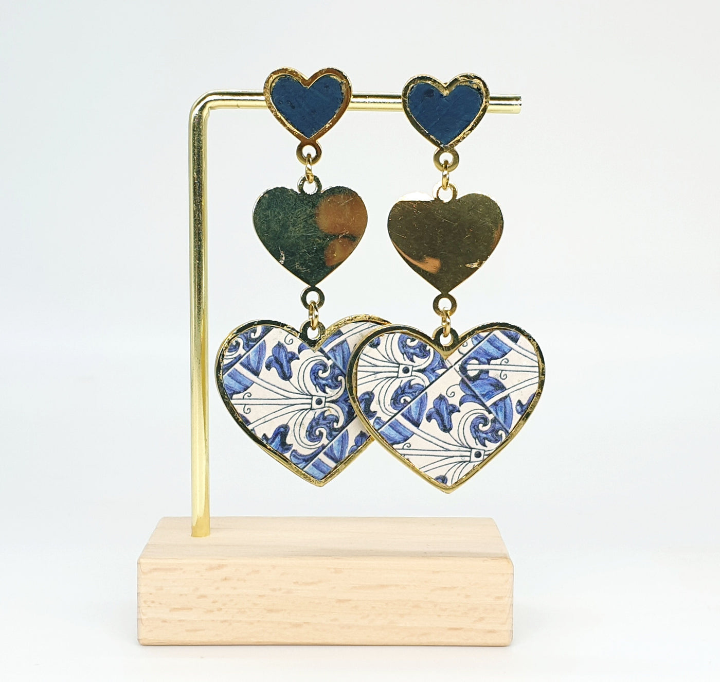 CRISTINA - Heart Tile Cork Earrings