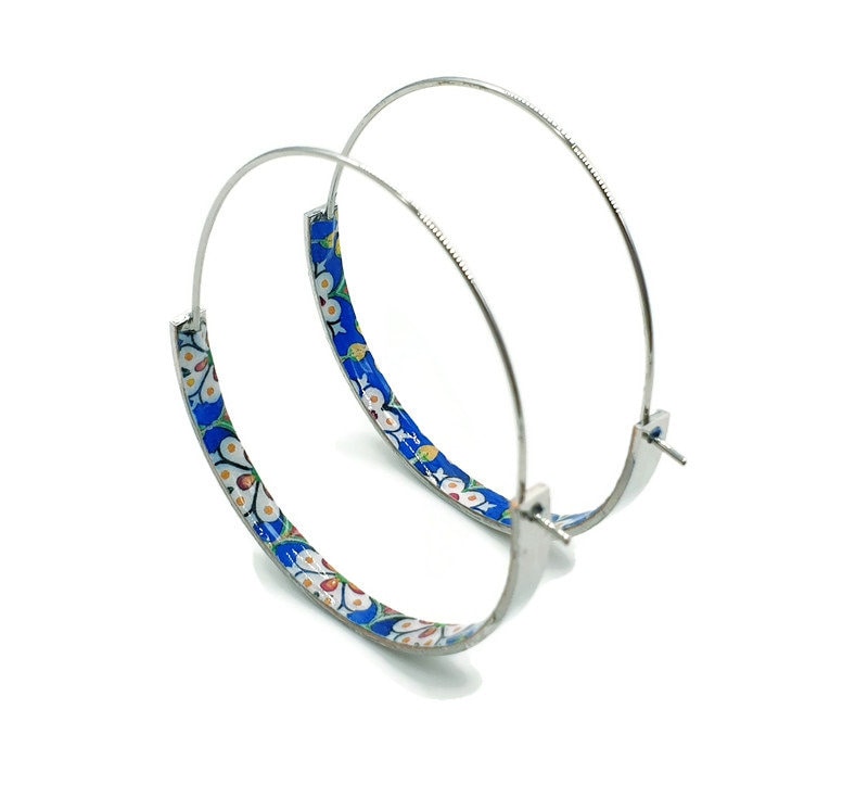 BLAINE - Hoop Tile Earrings