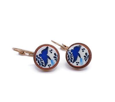 ELSIE - Mexican Blue Dove Tile Earrings