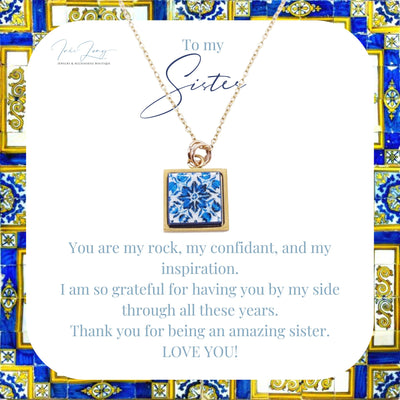 Personalized Message Card Necklace - Sister