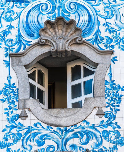 Portuguese Blue Yellow Tile Hoop Earring Blue Antique Azulejo Statement Earring Hoop Portugal Lightweight Historical Jewelry Handmade France