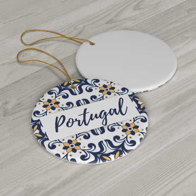 Ceramic Ornament Personalized Portugal Christmas Tree Ornament Portuguese Blue Tile Azulejo Lisbon Family Gift Home Decor Custom Present