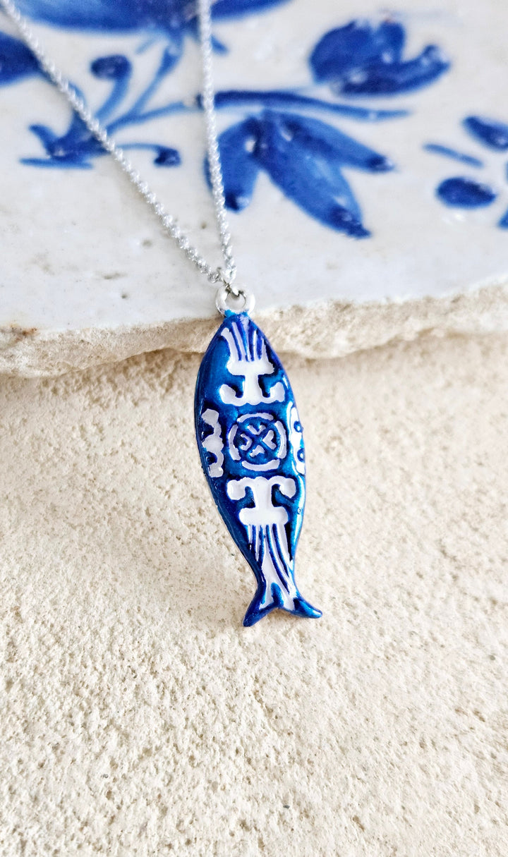 Portuguese Tile Sardine Necklace – ineslamy